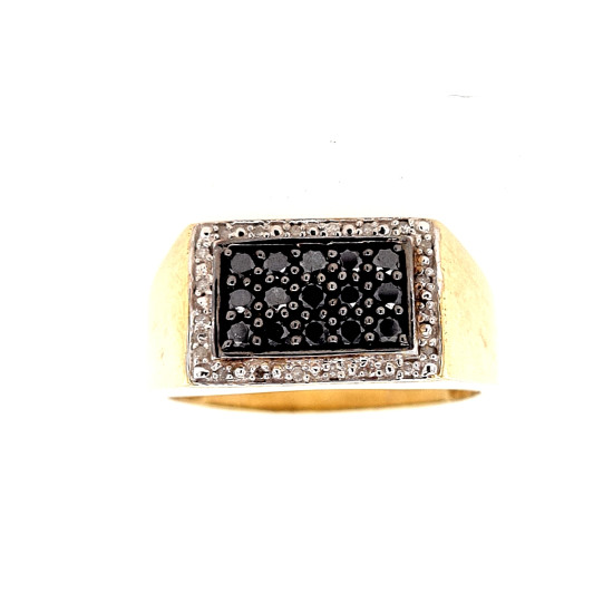 Pre Owned Mens 9ct Diamond Set Signet Ring ZN249 Pre Owned Mens 9ct Diamond Set Signet Ring ZN249